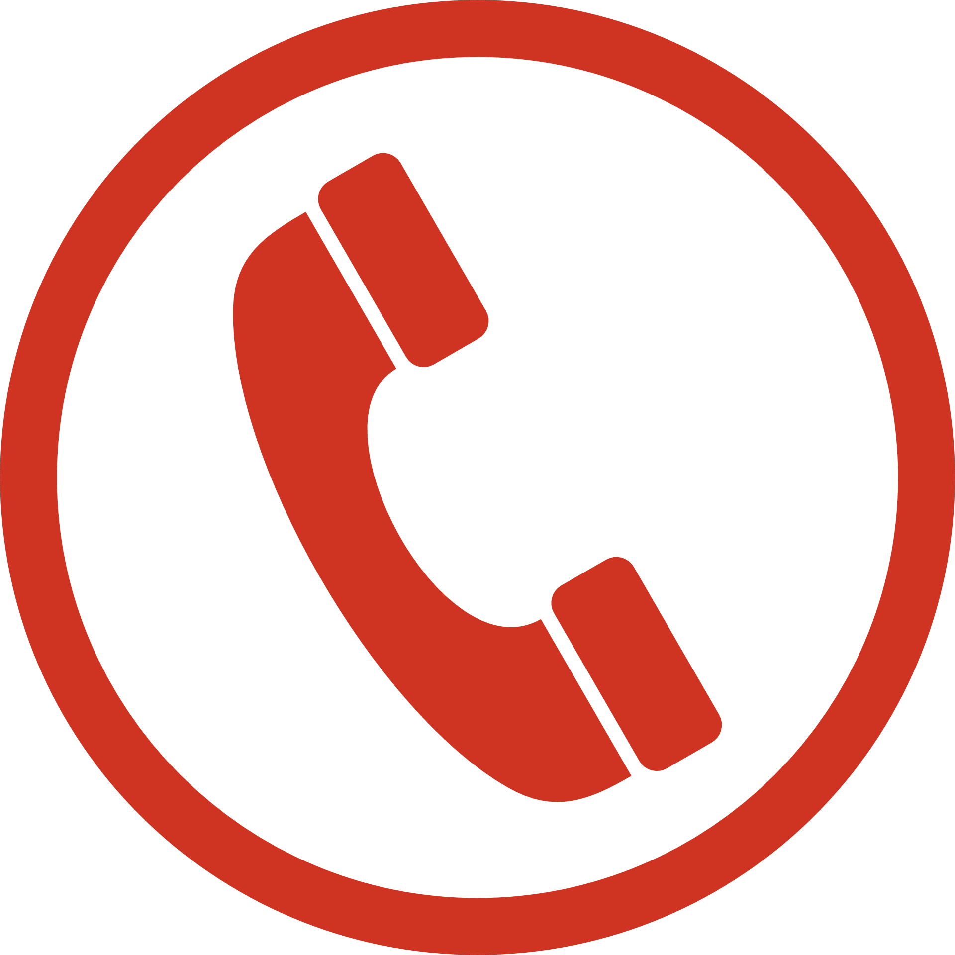 roter Telefonhöhrer in einem roten Kreis