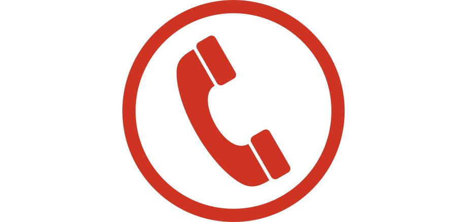 roter Telefonhöhrer in einem roten Kreis