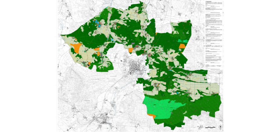 Flächennutzungsplan der Gemeinde Nuthe-Urstromtal Karte mit dem Gebiet der Gemeinde Nuthe-Urstromtal und einzeln farbig hervorgehobenen Gebieten sowie einer Legende auf der rechten Seite
