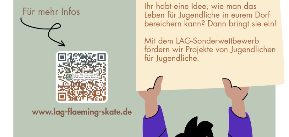 Flyer zum LAG-Sonderwettbewerb 2026: "Projekte für Jugendliche in den Dörfern"